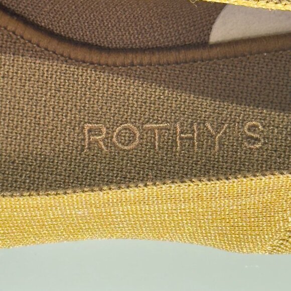ROTHY'S Womens Pointed-Toe Flats Recycled Knit Bronze/Brown Blue Trim Size 7 - Picture 9 of 11